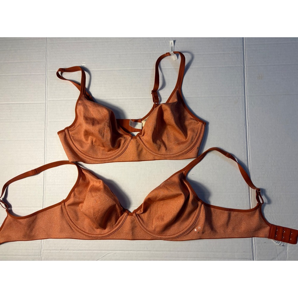Aerie Real Me Full Coverage Underwire Bra Lot 2 Orange Heather Size 36C NWOT